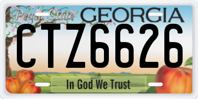 GA license plate CTZ6626