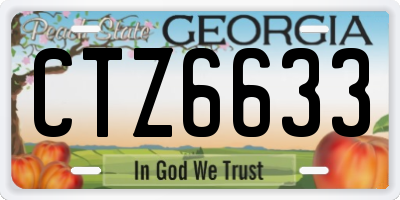 GA license plate CTZ6633