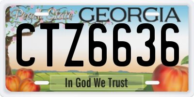 GA license plate CTZ6636