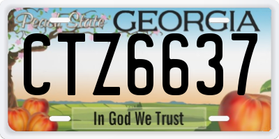 GA license plate CTZ6637