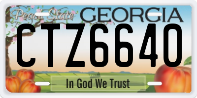 GA license plate CTZ6640