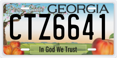 GA license plate CTZ6641