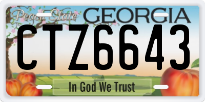 GA license plate CTZ6643