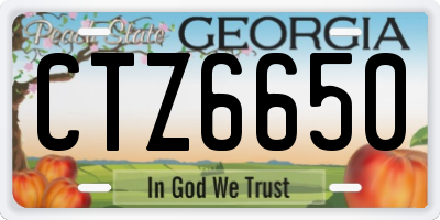 GA license plate CTZ6650