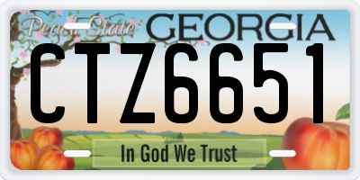 GA license plate CTZ6651