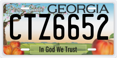GA license plate CTZ6652