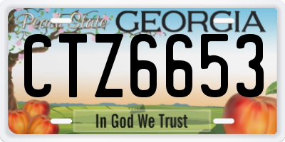 GA license plate CTZ6653