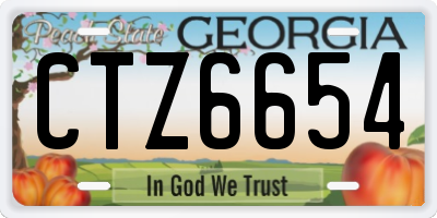 GA license plate CTZ6654