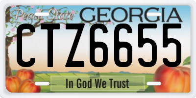 GA license plate CTZ6655
