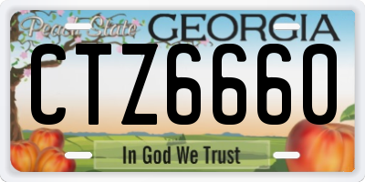GA license plate CTZ6660