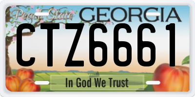 GA license plate CTZ6661