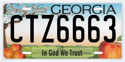 GA license plate CTZ6663