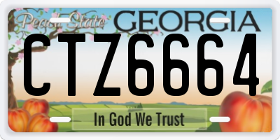 GA license plate CTZ6664