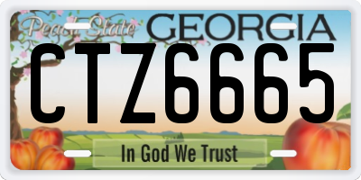 GA license plate CTZ6665