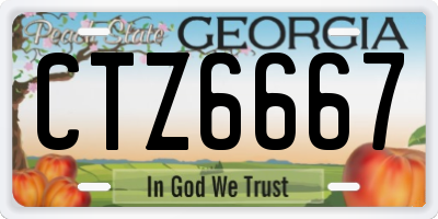GA license plate CTZ6667