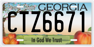 GA license plate CTZ6671