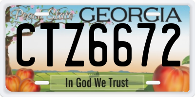 GA license plate CTZ6672