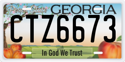 GA license plate CTZ6673