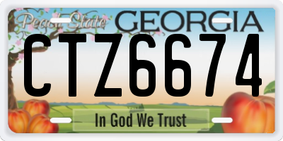GA license plate CTZ6674