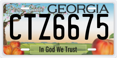 GA license plate CTZ6675