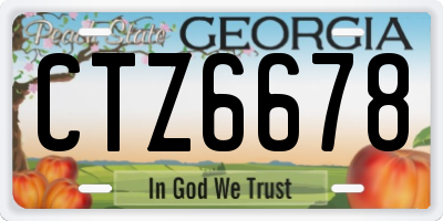 GA license plate CTZ6678