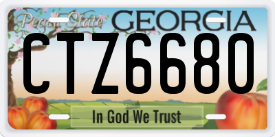 GA license plate CTZ6680