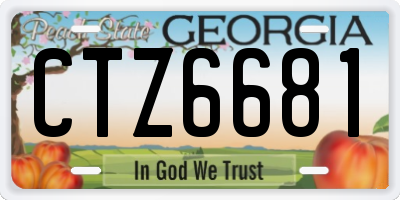 GA license plate CTZ6681