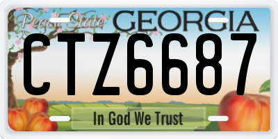 GA license plate CTZ6687