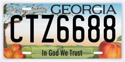 GA license plate CTZ6688