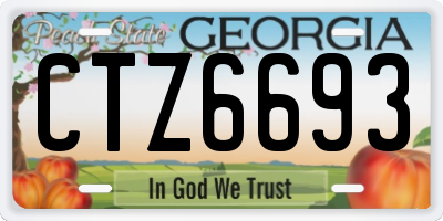 GA license plate CTZ6693