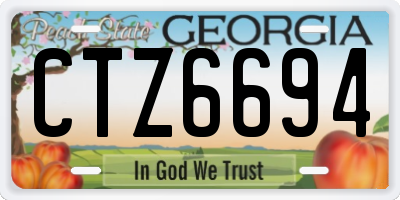 GA license plate CTZ6694