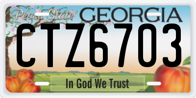GA license plate CTZ6703