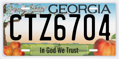 GA license plate CTZ6704