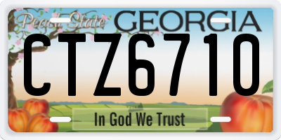 GA license plate CTZ6710
