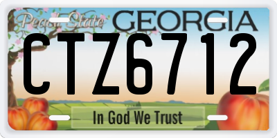 GA license plate CTZ6712