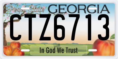 GA license plate CTZ6713