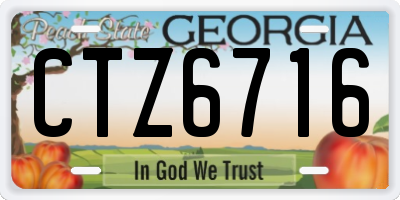 GA license plate CTZ6716