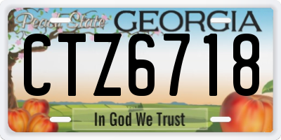 GA license plate CTZ6718