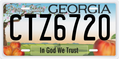 GA license plate CTZ6720