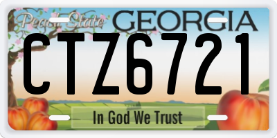 GA license plate CTZ6721