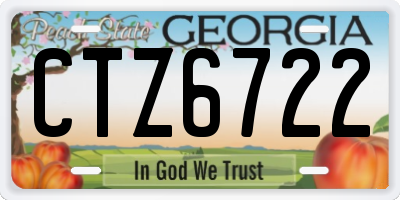 GA license plate CTZ6722