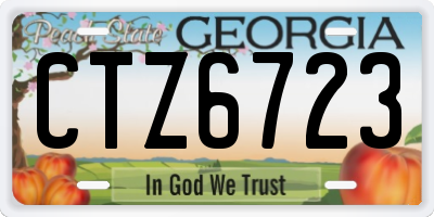 GA license plate CTZ6723
