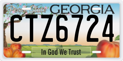 GA license plate CTZ6724