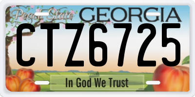 GA license plate CTZ6725