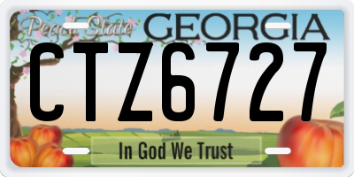 GA license plate CTZ6727