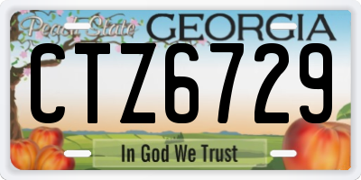 GA license plate CTZ6729