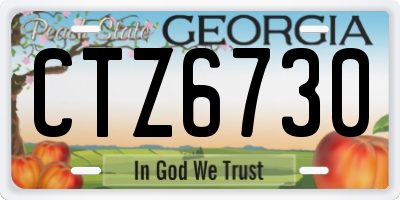 GA license plate CTZ6730