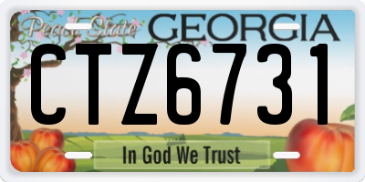 GA license plate CTZ6731