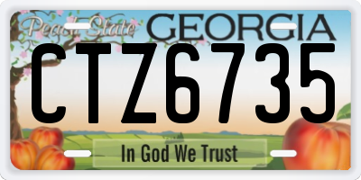 GA license plate CTZ6735