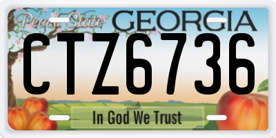 GA license plate CTZ6736
